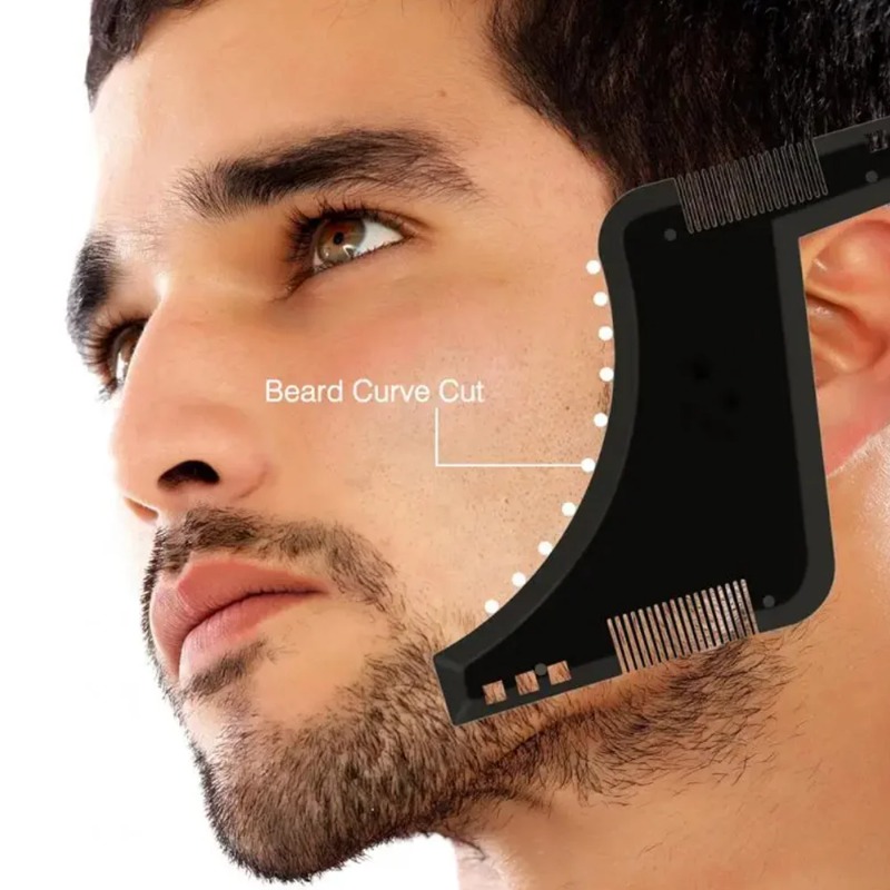 Men'S Grooming Facial - 1PC 남성용 수염 쉐이핑 템플릿 빗